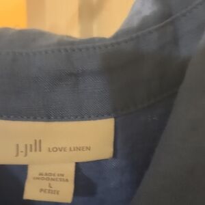 J. Jill Navy Linen Dress